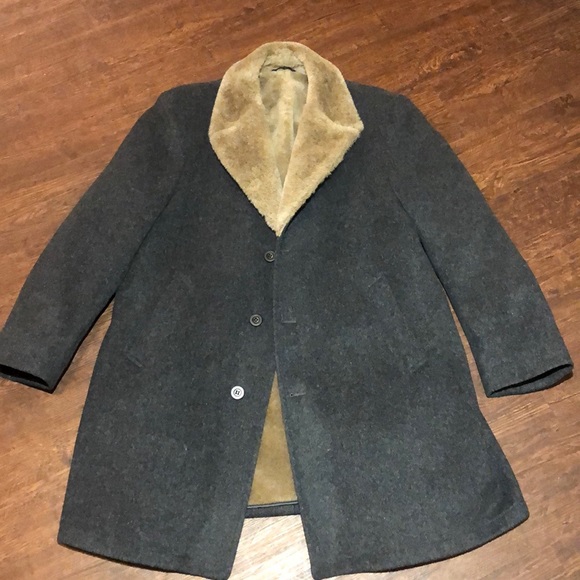 🔄 Saks Fifth Avenue Men’s Wool Blend Top Coat 44